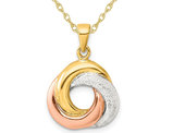 Sterling Silver and Rose Gold Plated Knot Pendant Necklace with Chain